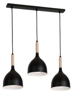 Lustr na lanku NOAK WOOD 3xE27/15W/230V černá/buk