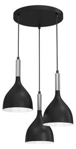 Lustr na lanku NOAK 3xE27/15W/230V černá/chrom