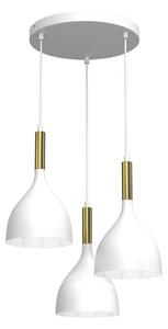 Lustr na lanku NOAK 3xE27/15W/230V bílá/zlatá