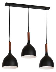 Lustr na lanku NOAK WOOD 3xE27/15W/230V černá/buk