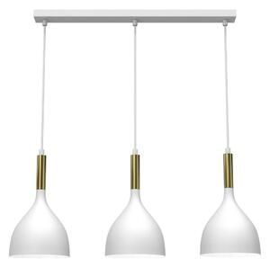 Lustr na lanku NOAK 3xE27/15W/230V bílá/zlatá