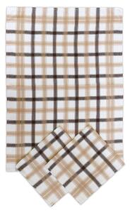Tegatex Utěrka bambus 3 ks - kostka výrazná hnědá 50*70 cm
