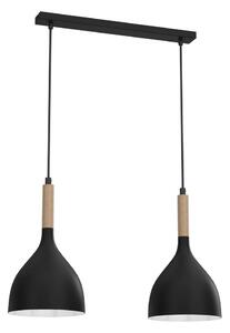 Lustr na lanku NOAK WOOD 2xE27/15W/230V černá/buk