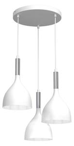 Lustr na lanku NOAK 3xE27/15W/230V bílá/chrom