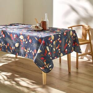 Ubrus s potiskem listů šedá/oranžová průměr 160 cm
