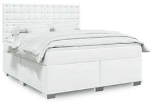 Box spring postel s matrací bílá 180x200 cm umělá kůže 3290733