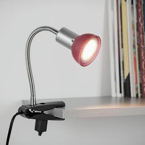 Lampa Briloner na klipu s flexibilním ramenem - GU10, v.34 cm Barva: Červená-titan