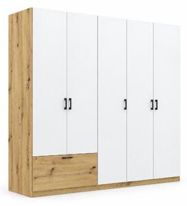 Šatní skříň Campos 225, dub artisan / bílá