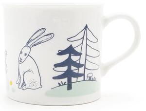 Porcelánový hrnek Ateliér Dorda Zajíček na paloučku, bílý, český design, pohádkový motiv, 250 ml