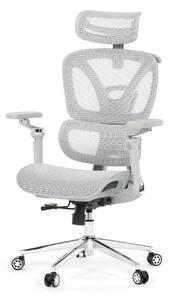 Kancelářská ergonomická židle PORTE — síťovina, šedá