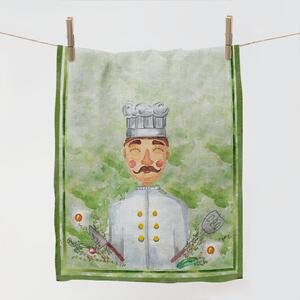 Lenbutik Luxusní lněná utěrka ,70x45 cm - Mistr Šef