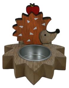 Svícen dřevěný na čajovou svíčku - ježek 9305020