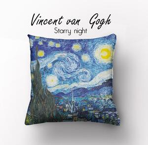 Lenbutik Povlak na polštář 45x45 cm Vincent Van Gogh Hvezdná noc /Starry night