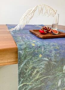 Lenbutik Lněný běhoun na stůl Claude Monet Lekníny / Lilies-modrá verze Rozměry ubrusů: 142x50 cm