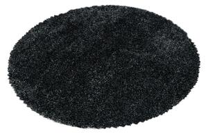 Breno Kusový koberec FLUFFY kruh 3500 Anthrazit, Černá, 80 x 80 cm