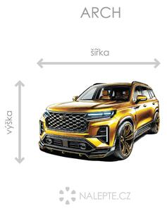 Luxusní auto SUV textilní přelepitelná samolepka na zeď arch 46 x 31 cm
