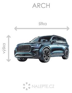 Auto modré SUV textilní přelepitelná samolepka na zeď arch 47 x 24 cm