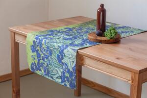 Lenbutik Lněný běhoun na stůl Vincent Van Gogh Kosatce / Irisis Rozměry ubrusů: 142x50 cm