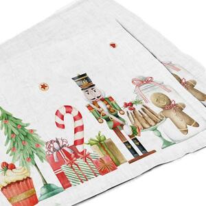 Lenbutik Lněné prostírání 48x32 cm Kouzelné vánoční sladkosti / Magic Christmas sweets