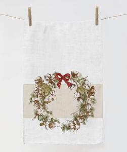 Lenbutik Luxusní lněná utěrka ,70x45 cm - Vánoční výzdoba/ Christmas decoration