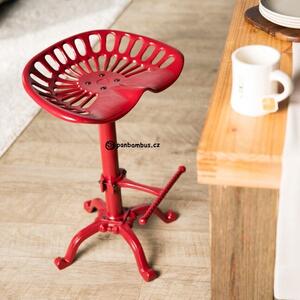 Červená Retro barová židle TRAKTOR SPECIAL litina A01-2474