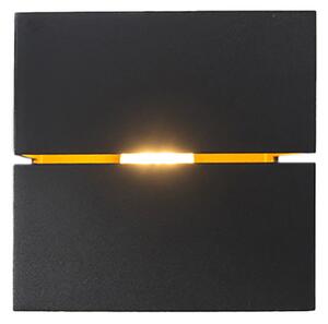 Moderní nástěnná lampa černá se zlatem 9,7 cm - Transfer Groove