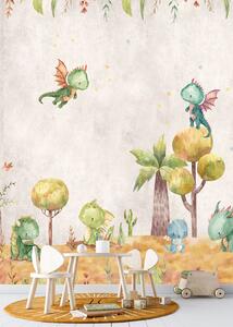 Dětská vliesová obrazová tapeta na zeď, dráčci, CW6053-1, Cute Walls, Decoprint