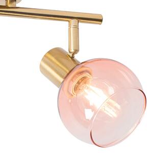 Art Deco bodová zlatá s růžovým sklem 2 světla - Vidro