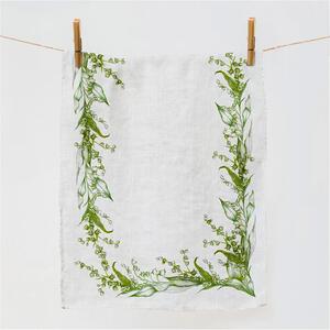 Lenbutik Luxusní lněná utěrka ,70x45 cm - Sedmikrásky/Daisies