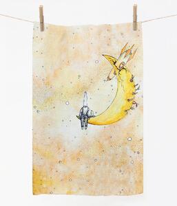 Lenbutik Luxusní lněná utěrka ,70x45 cm - Měsíc v melancholii