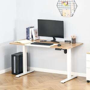 Vinsetto Elektricky motorem výškově nastavitelný kancelářský stůl bílý/dekor dřevo 140 x 70 x 72-116 cm