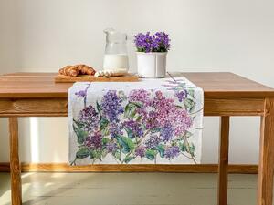 Lenbutik Běhoun na stůl 100% len Květy bezu/ Elderflowers Rozměry ubrusů: 142x50 cm