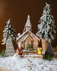 Tutumi Dřevěná dekorace vánoční stromeček černo-bílá