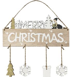 Tutumi Vánoční závěsná ozdoba MERRY CHRISTMAS 20 cm dřevěná