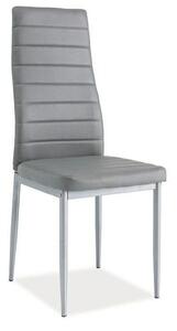 Židle Luisa - hliník/šedá PU