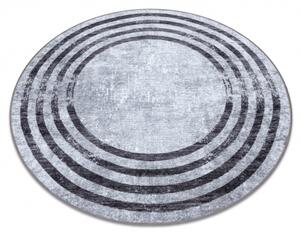 Dywany Luszczow Dětský kusový koberec MIRO 51231.806 pratelný kulatý Linky protiskluz, šedá / černý Rozměr koberce: 80 cm KRUH