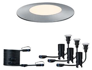 Paulmann 93949 Plug&Shine Mini, rozšiřovací set zápustných svítidel do exteriéru 3x2,5W LED 3000K stmívatelné, stříbrná, IP65