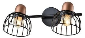 BASKET nástěnné svítidlo 2x E27 60W bez zdroje 34cm IP20, černá/měď