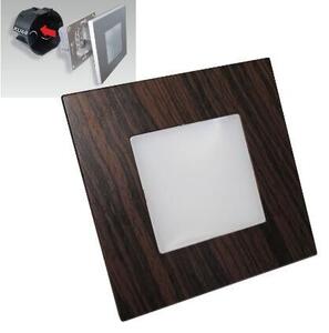 STEP LIGHT schodišťové svítidlo LED 1W 60lm 4000K 8,6cm hranaté IP20, tmavé dřevo