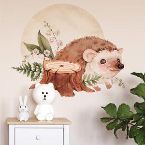 Dětská nálepka na zeď Animals from the magical forest - ježek Rozměry: 98 x 75 cm