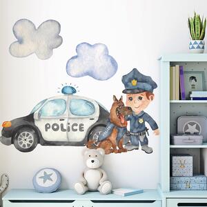 Dětská nálepka na zeď Policie, motiv 1 Rozměry: 100 x 65 cm
