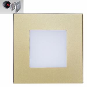 STEP LIGHT schodišťové svítidlo LED 1W 60lm 4000K 8,6cm hranaté IP20, zlaté