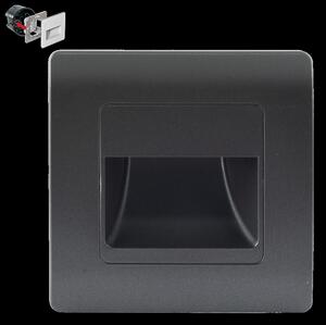 STEP LIGHT schodišťové svítidlo LED 1W 95lm 4000K 8,6cm hranaté IP20, černé