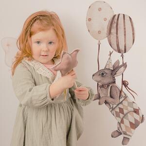 Dětská nálepka na zeď Party animals - zajíček s balony