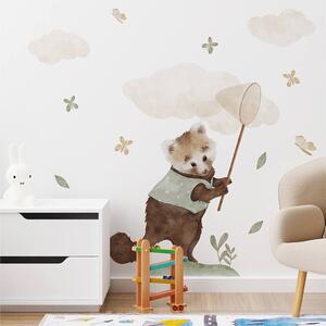 Dětská nálepka na zeď Magical animals - medvídek se síťkou