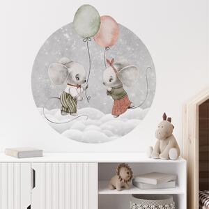 Dětská nálepka na zeď Dreamland - myšky s balony Rozměry: 78 x 70 cm