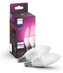 Philips Hue White and color ambiance 8719514356719 LED žárovka E14 4W/470lm B39 svíčka 2000-6500K+RGB bluetooth 2-set