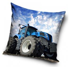 Dětský polštářek Traktor modrý 40x40 cm