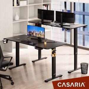 FurniGO Výškově nastavitelný kancelářský stůl černý - 140x60x118 cm