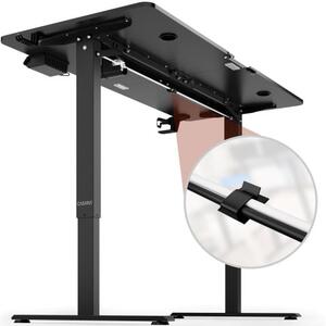 FurniGO Výškově nastavitelný kancelářský stůl černý - 140x60x118 cm